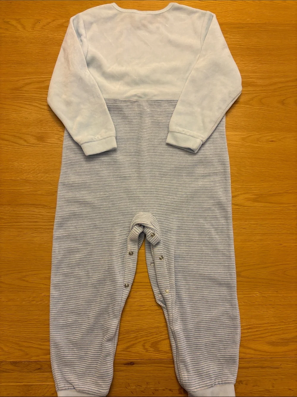 TCM Light Blue Striped One-Piece with Tiger Embroidery - age circa 2-4 years